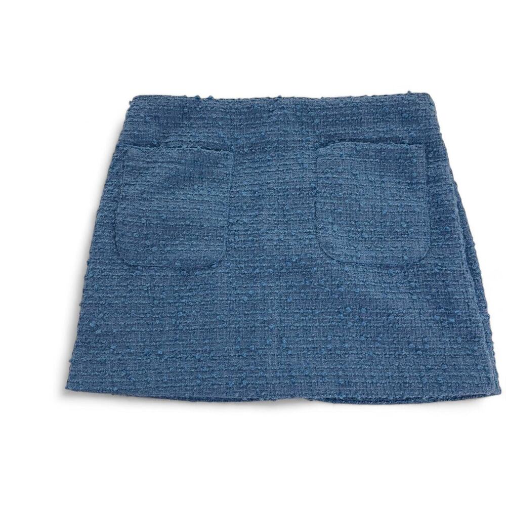 H&M Blue Tweed Mini Skirt